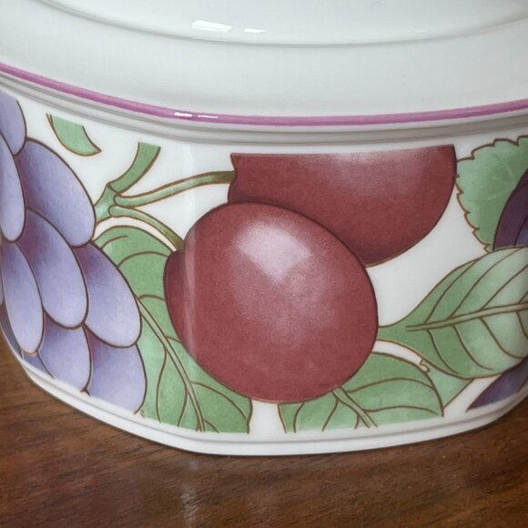 Villeroy & Boch Gallo Design "Frutteto" Porcelain Sugar Bowl Germany 1990s Fruit - Picture 9 of 13